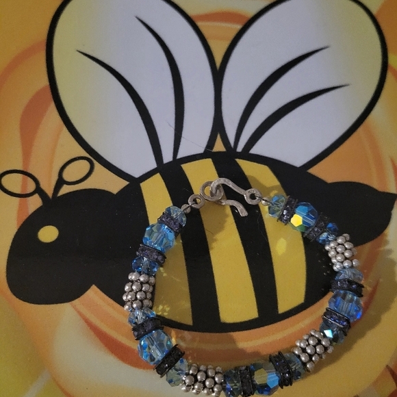 Blue Beaded Kids Bracelet - Picture 1 of 2